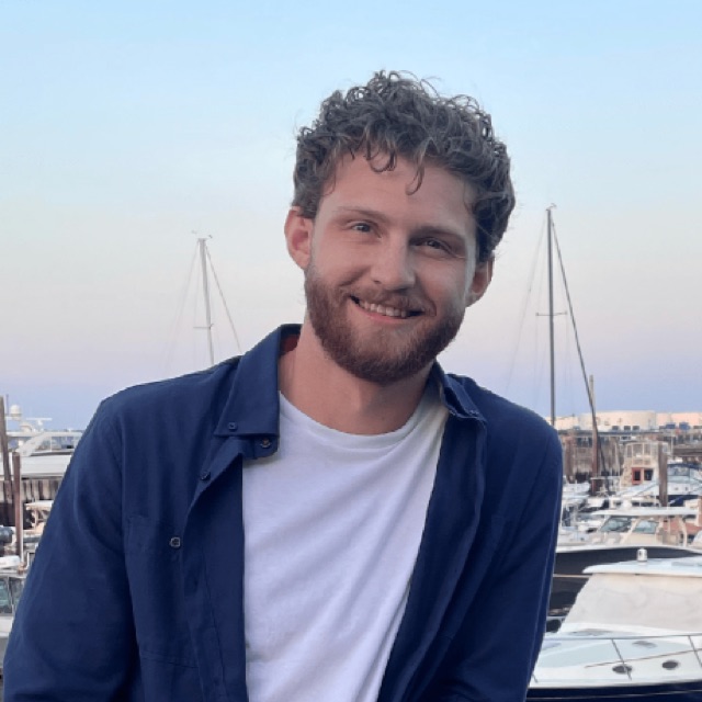 Chris Sterbenz by a marina